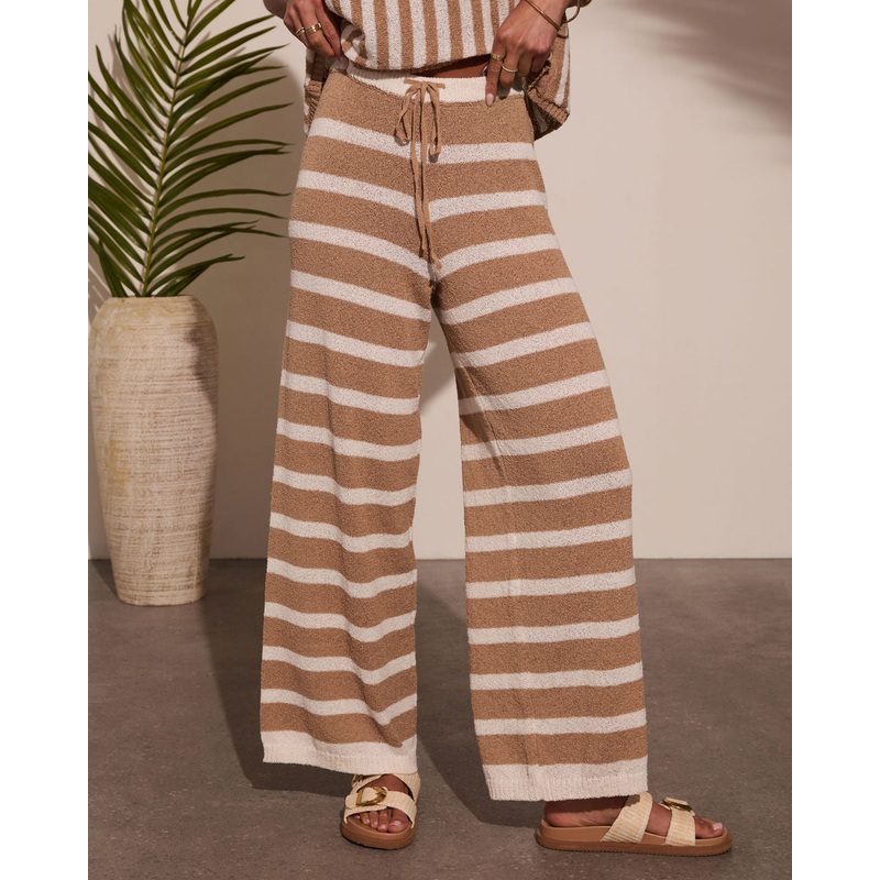 Marley Striped Knit Pants|Sand|S|M|L