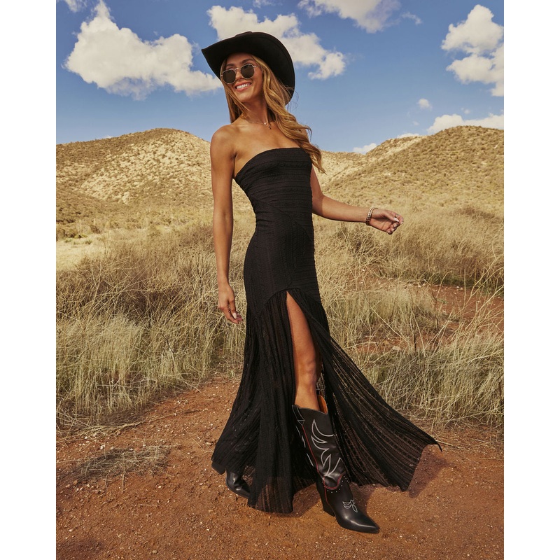 Meralda Strapless Lace Maxi Dress
