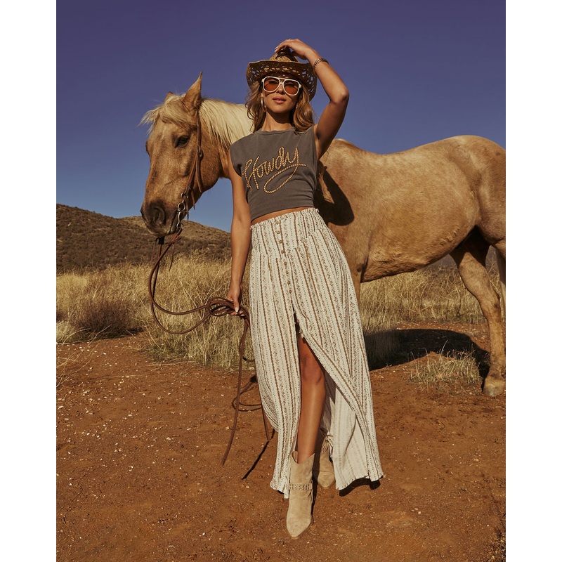 Piema Floral Maxi Skirt|Cream|S|M|L