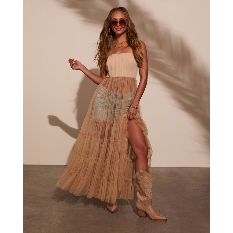 Starlet Corset Tulle Maxi Dress