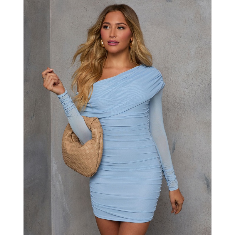 Take Me In One Shoulder Mini Dress