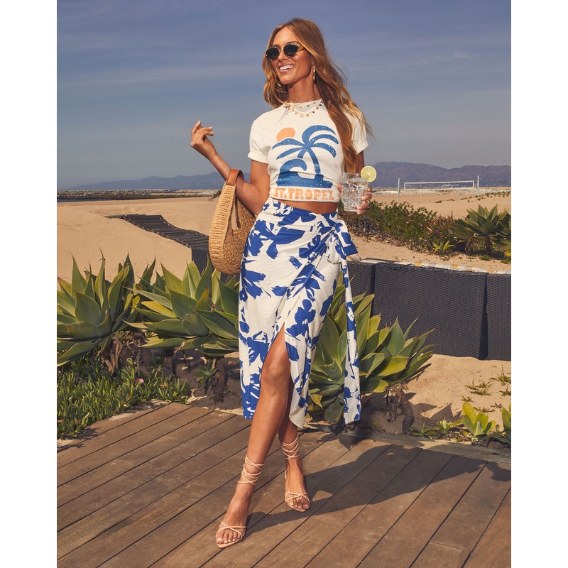 Adventure Awaits Floral Wrap Skirt