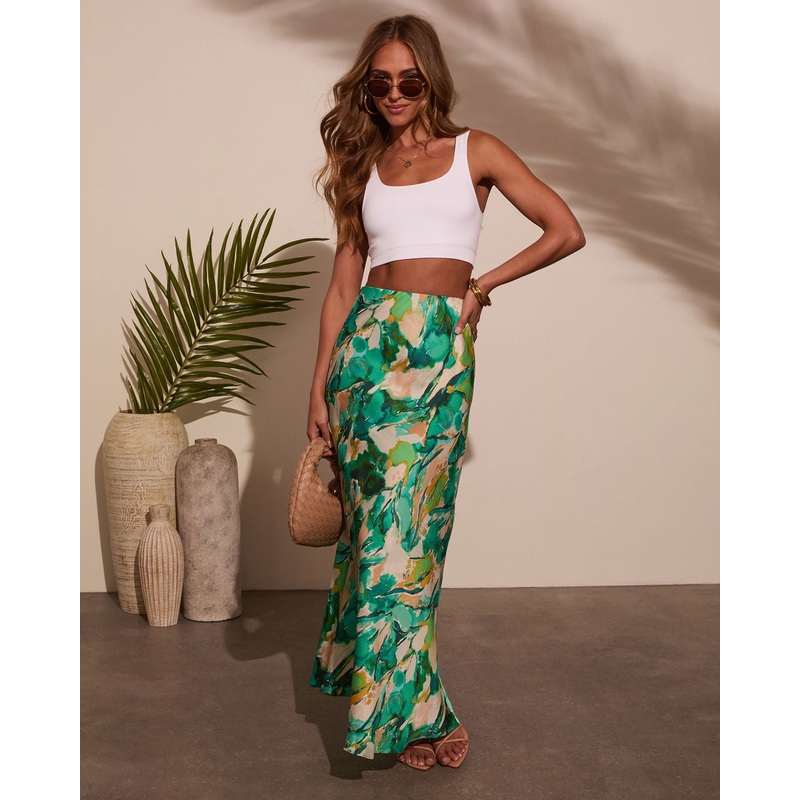 Celestial Gardens Abstract Maxi Skirt