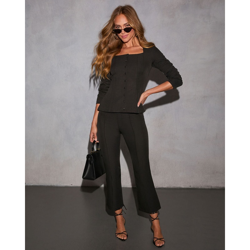 Naomie Straight Leg Pants|Black|XS|S|M|L|XL