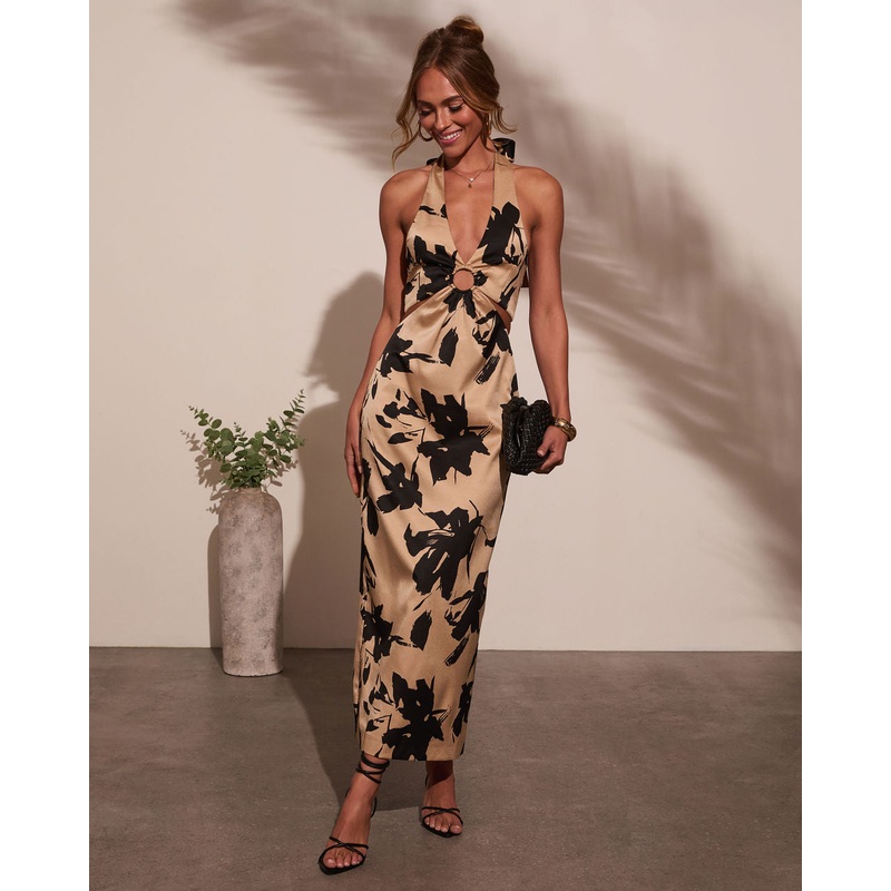 Nellah Cut Out Halter Maxi Dress