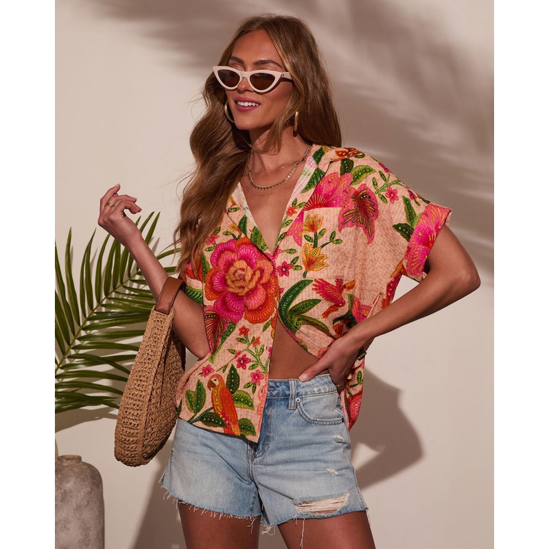 Sarenia Floral Button Down Top