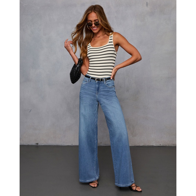 Coletti Super Stretch Wide Leg Jeans