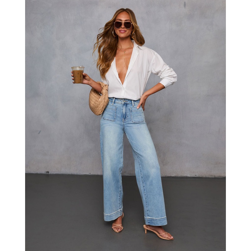 Janis Super Stretch Wide Leg Jeans