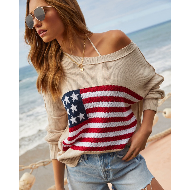Justice Cotton Knit Sweater|Beige|XS/S|S/M|M/L