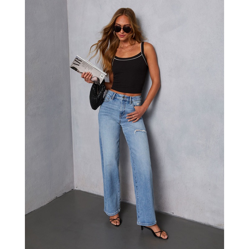 Leenah Stretch Distressed Bootcut Jeans