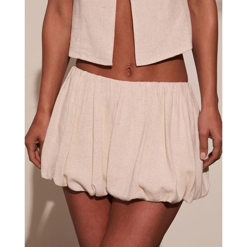 Margret Linen Bubble Mini Skort