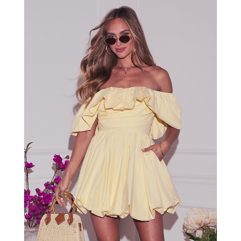 Portia Ruffle Off The Shoulder Mini Dress
