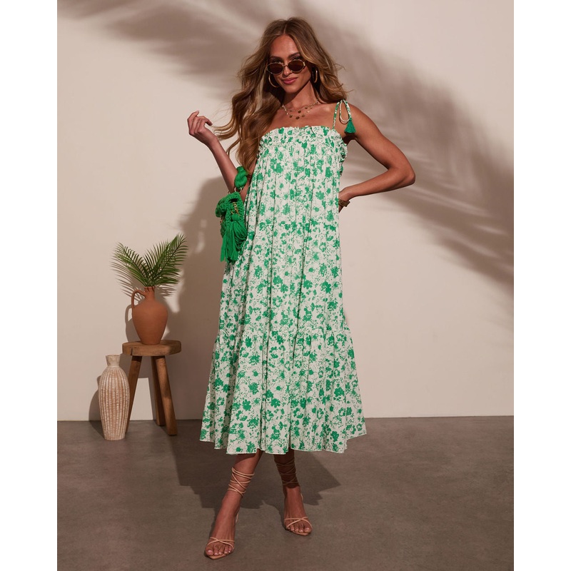 Seraphina Tiered Floral Midi Dress