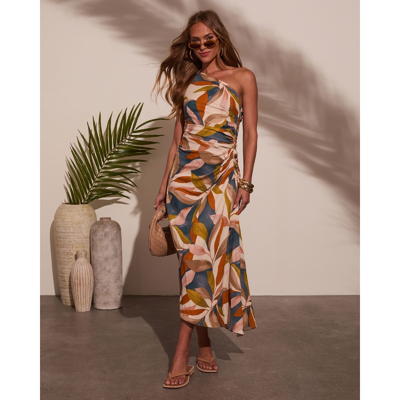 Sisanie Abstract One Shoulder Dress