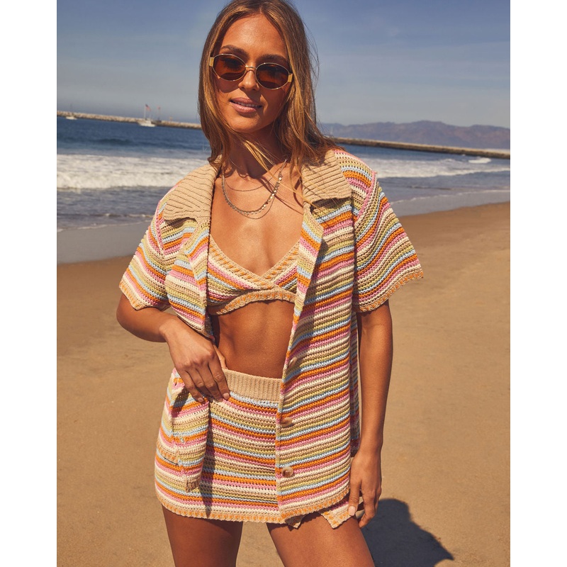Vacation Vibes Striped Crochet Top