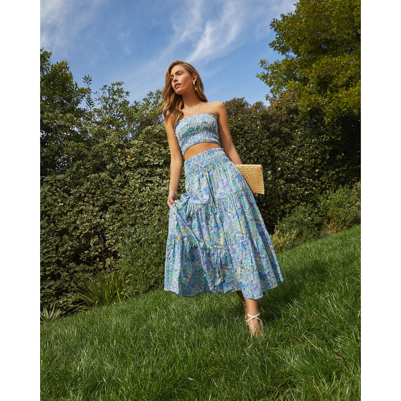 Angie Floral Midi Skirt|Blue Multi|Pink Multi|XS|S|M|L|XL