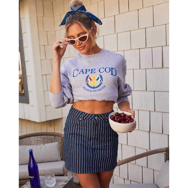 Cheyenne Striped Denim Mini Skirt