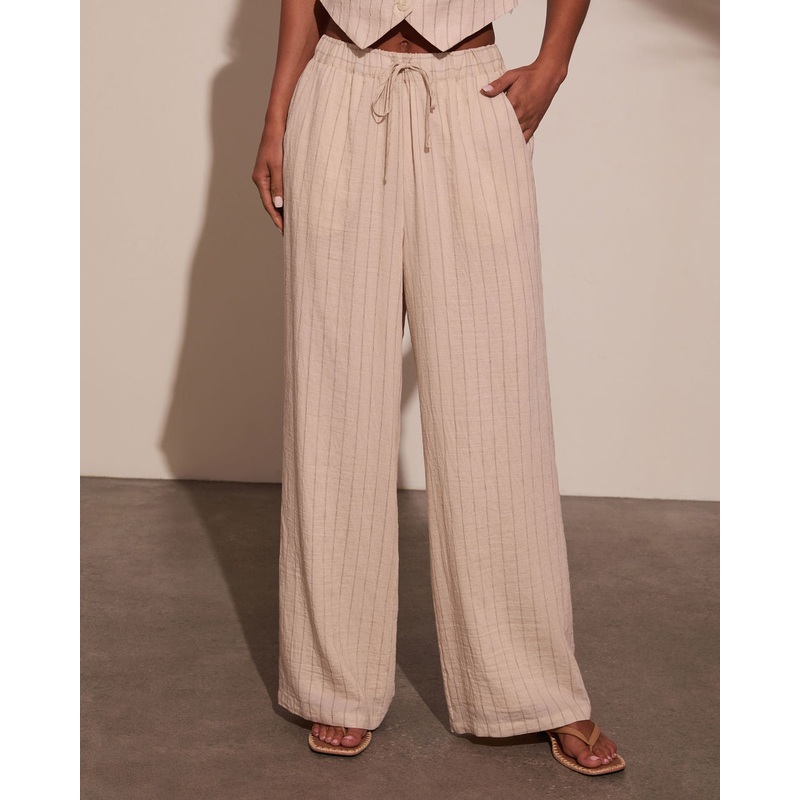 Hazel Pinstripe Wide Leg Pants