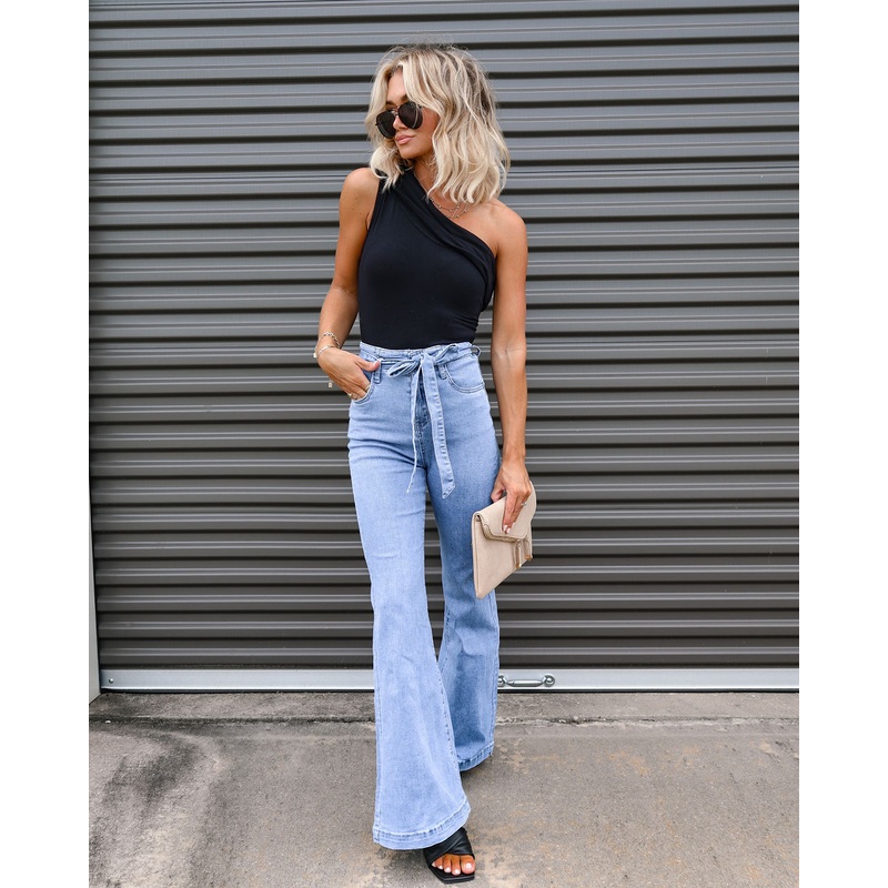 Kemsley Cotton One Shoulder Bodysuit