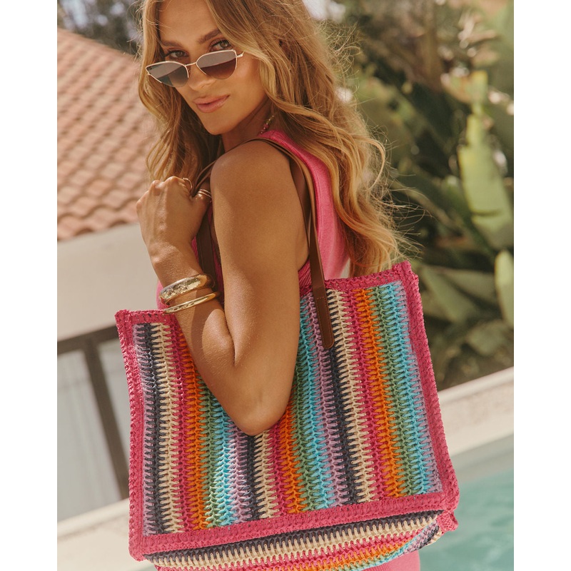 Marbelle Striped Tote Bag|Pink Multi|O/S