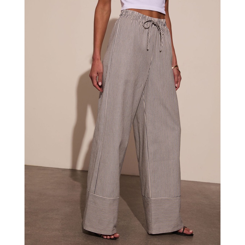 Millie Striped Wide Leg Pants|Ivory/Navy|XS|S|M|L|XL