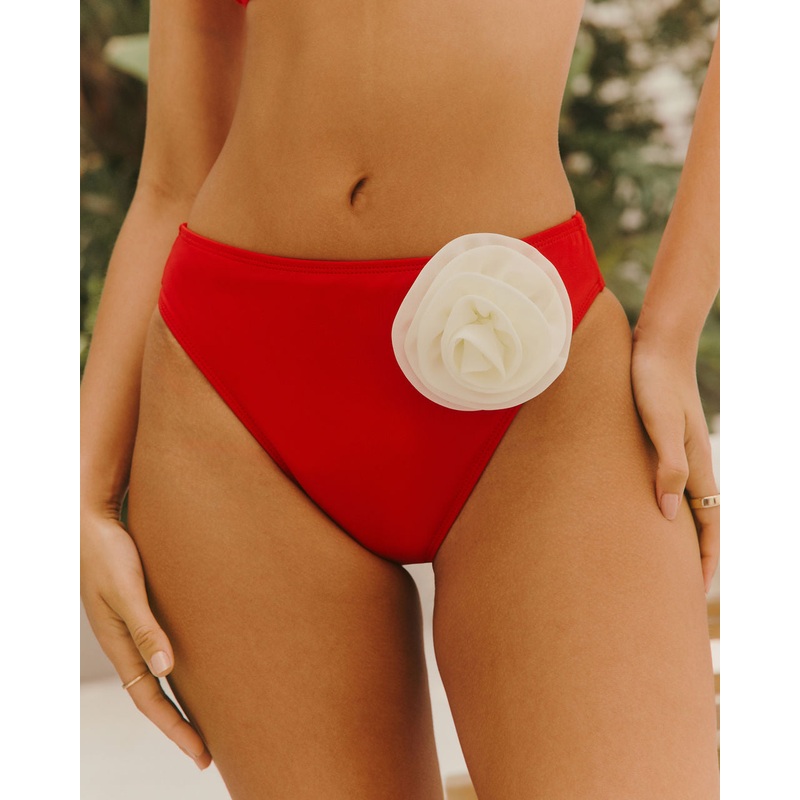 Soleni Rosette High Rise Bikini Bottom