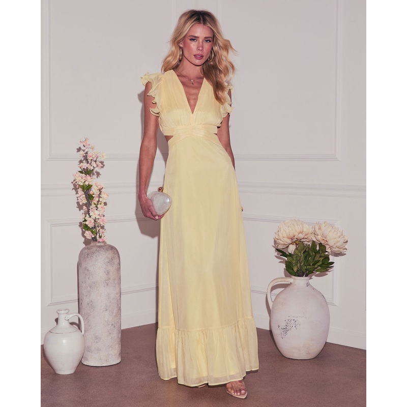 Sunsational Cut Out Chiffon Maxi Dress