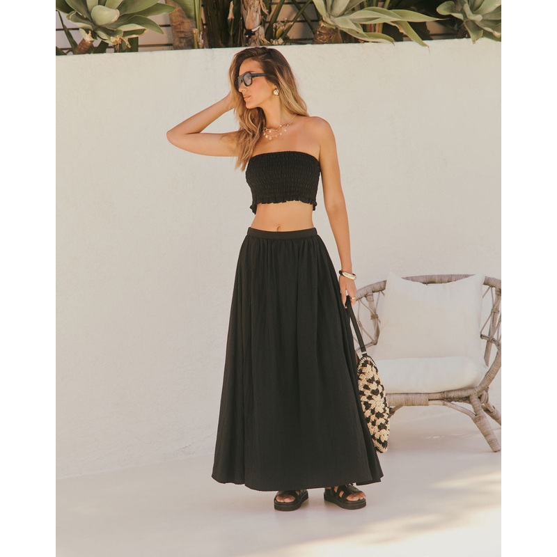 Sunveil Ripstop Maxi Skirt|Black|XS|S|M|L|XL