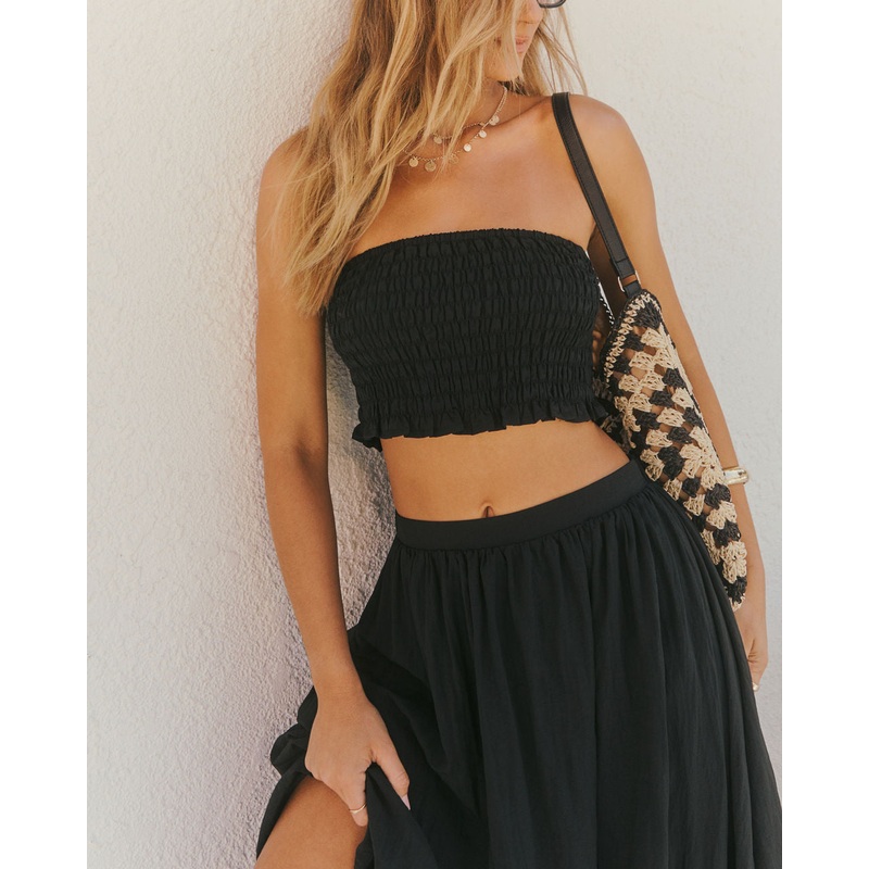 Sunveil Smocked Ripstop Cropped Top