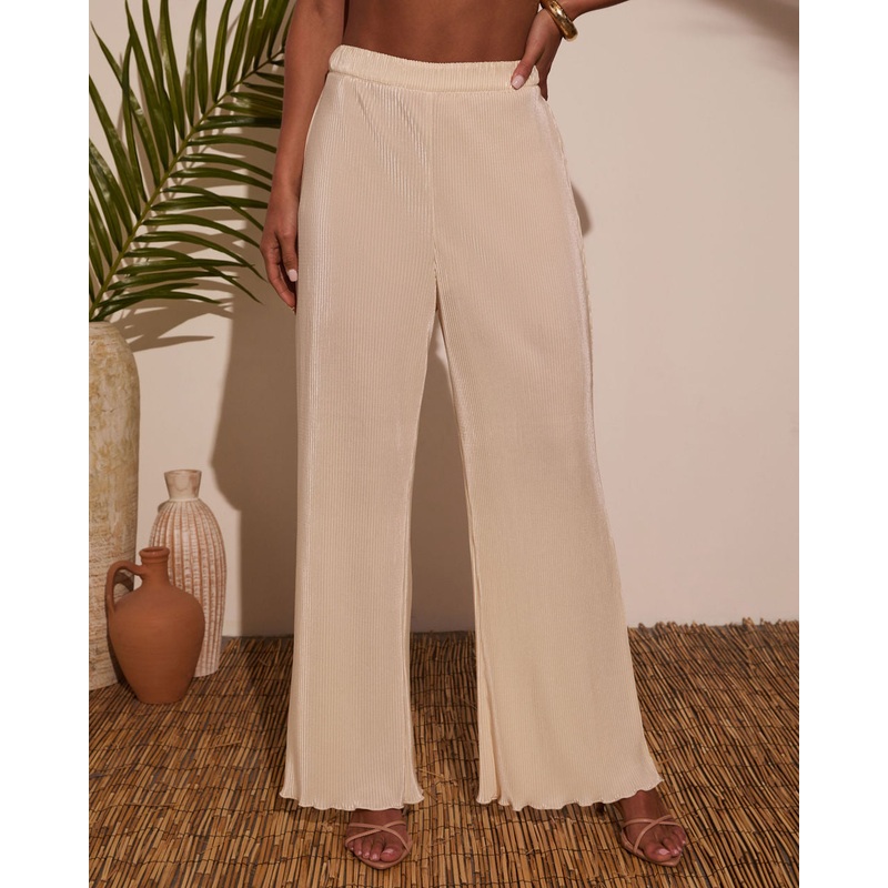 Vintage Summer Wide Leg Plisse Pants
