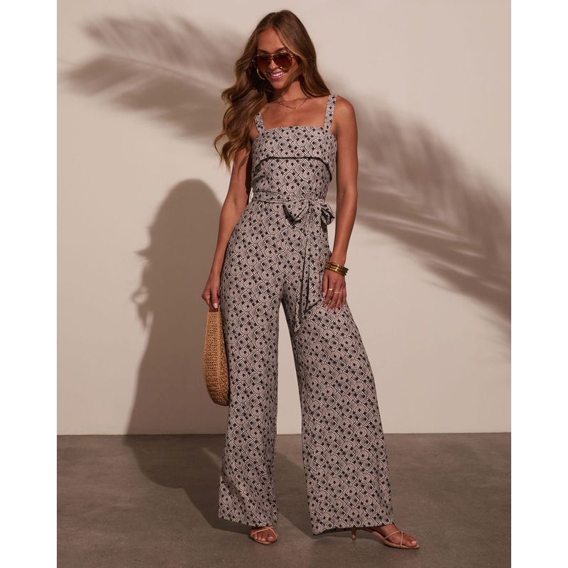 Cruise Escape Abstract Strapless Jumpsuit