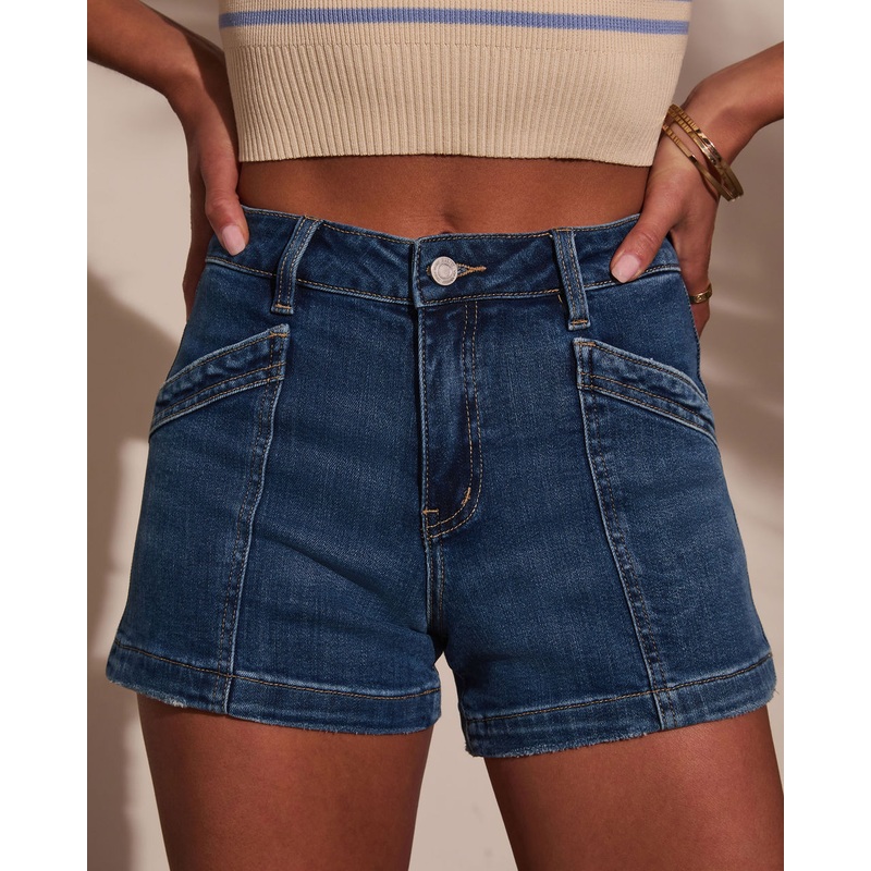 Darah Front Pocket Denim Shorts