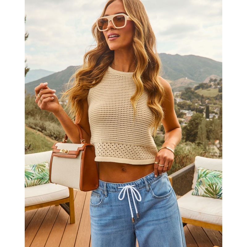 Iona Open Knit Sweater Top|Beige|XS|S|M|L|XL