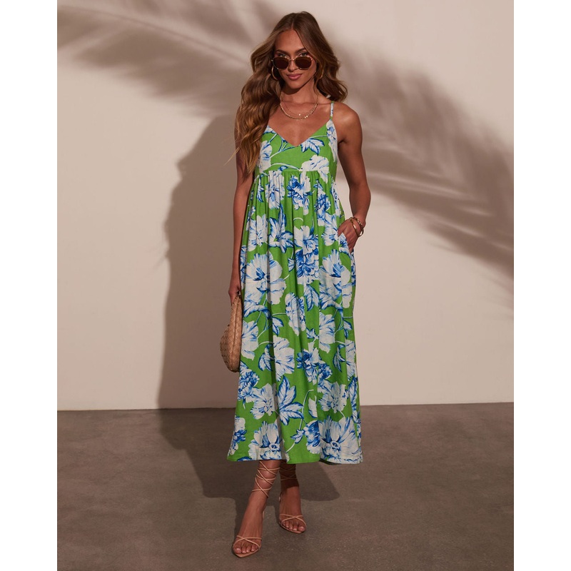 Jenah Floral Maxi Dress|Green Floral|XS|S|M|L|XL