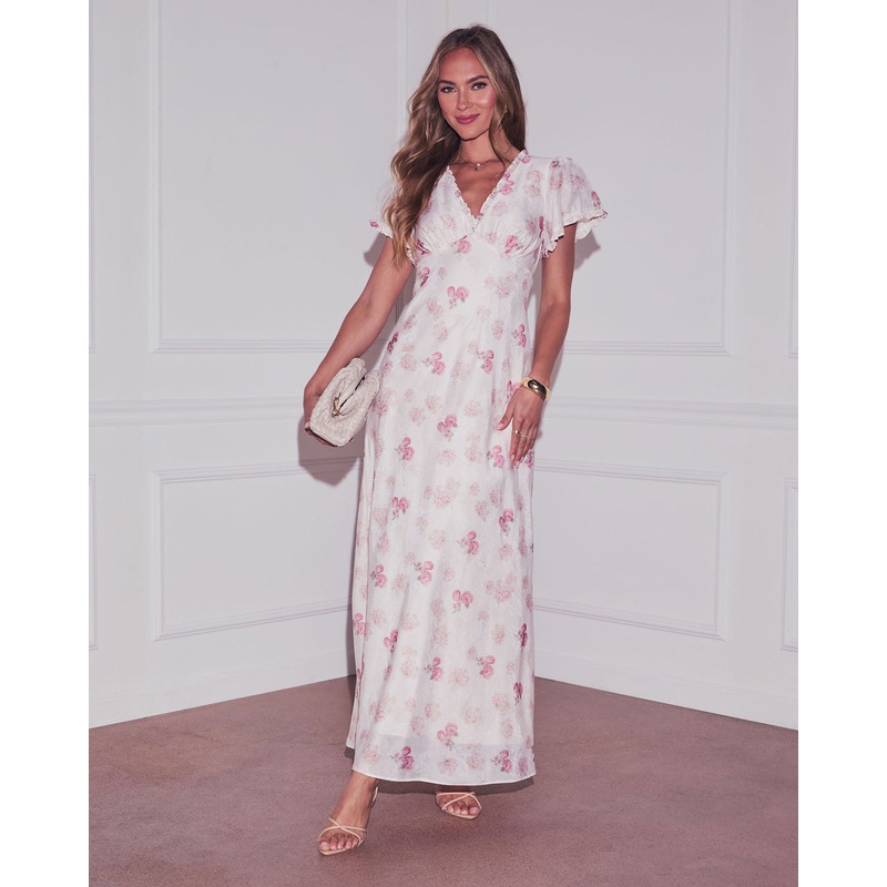 Lorrie Floral Jacquard Maxi Dress