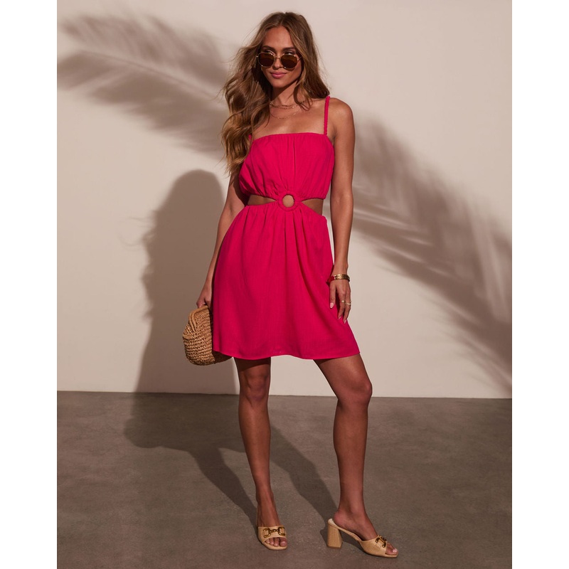 Lynette Cutout Mini Dress|Fuschia|S|M|L