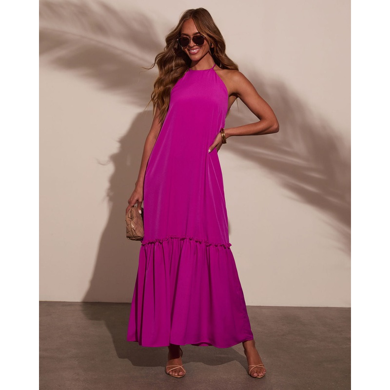 Sarina Tiered Halter Maxi Dress