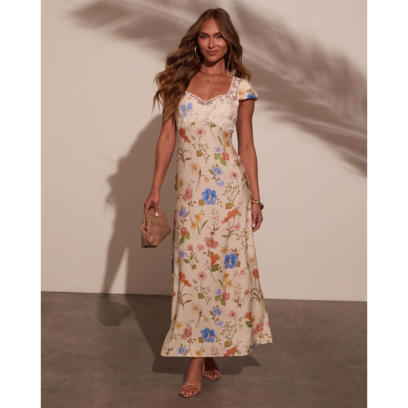 Sevie Floral Slip Maxi Dress|Ivory Multi|XS|S|M|L|XL