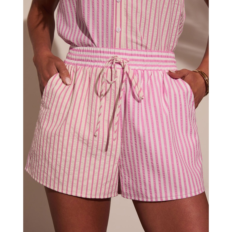 Strada Striped Drawstring Shorts