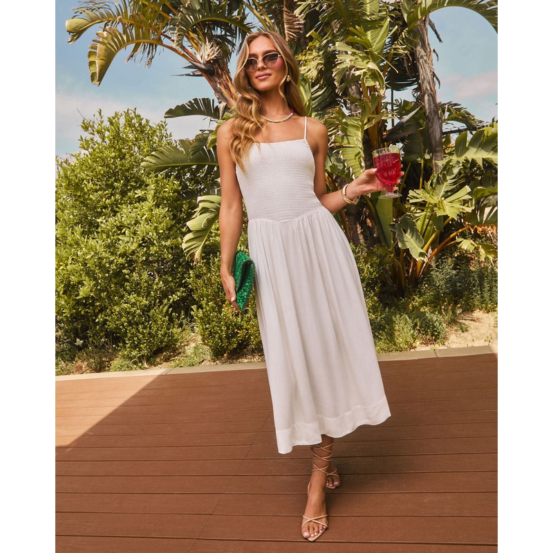 Sunny Days Ahead Smocked Bust Midi Dress