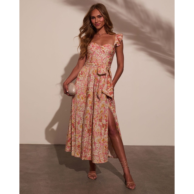 Sweet Escape Corset Floral Maxi Dress