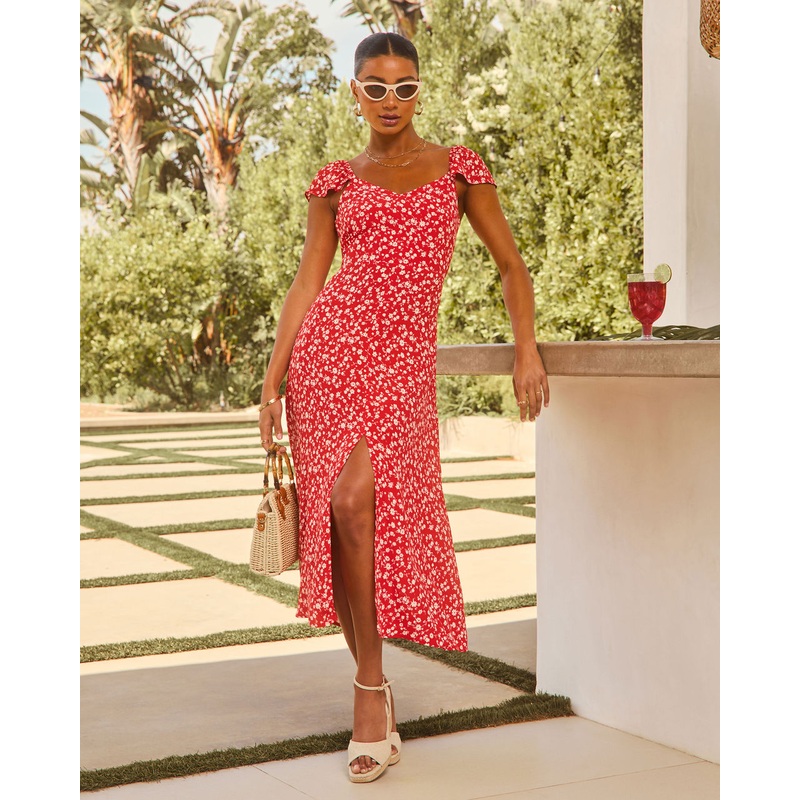 Whimsy Garden Floral Midi Dress