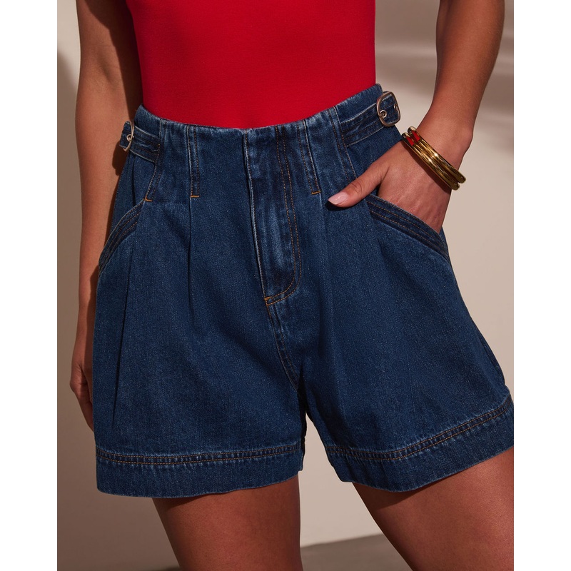 Canyon Canvas Belted Denim Shorts