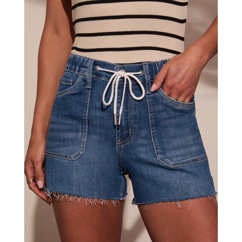 Carmela Drawstring Denim Shorts
