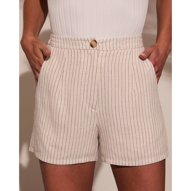 Juliet Days Striped High Rise Shorts
