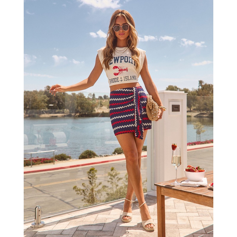 Lennie Wavy Striped Mini Skirt