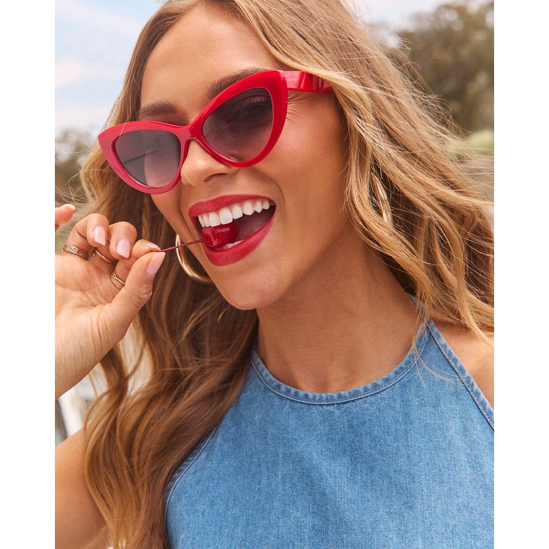 Monah Cat Eye Sunglasses|Red|O/S