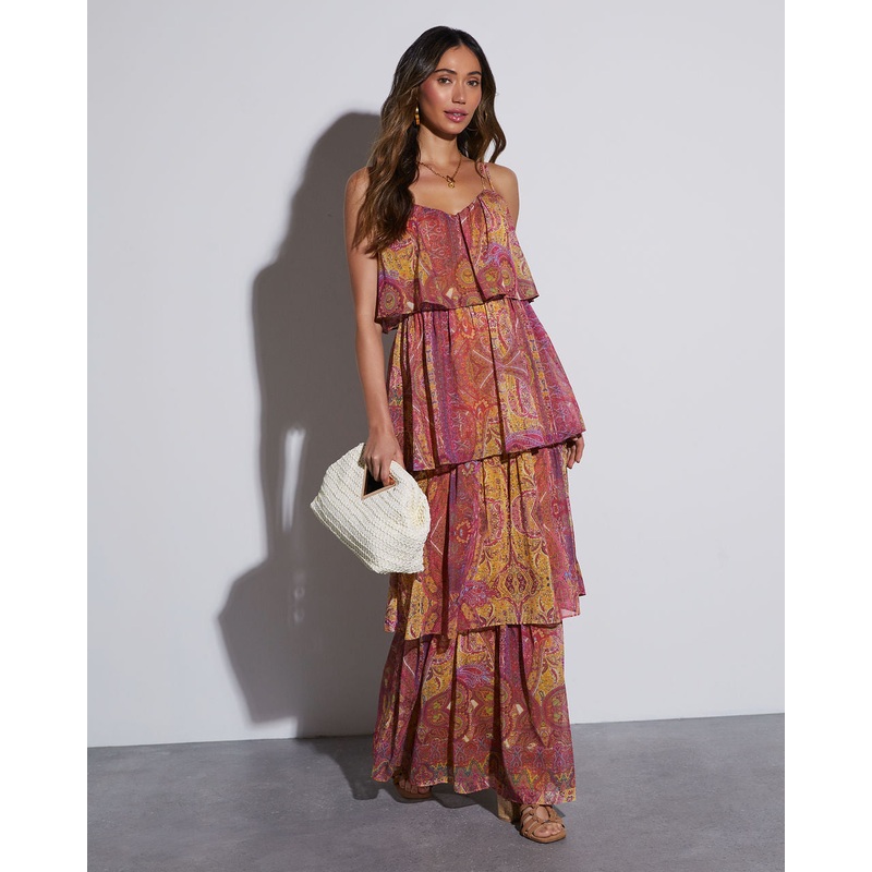 Phoebe Tiered Chiffon Maxi Dress