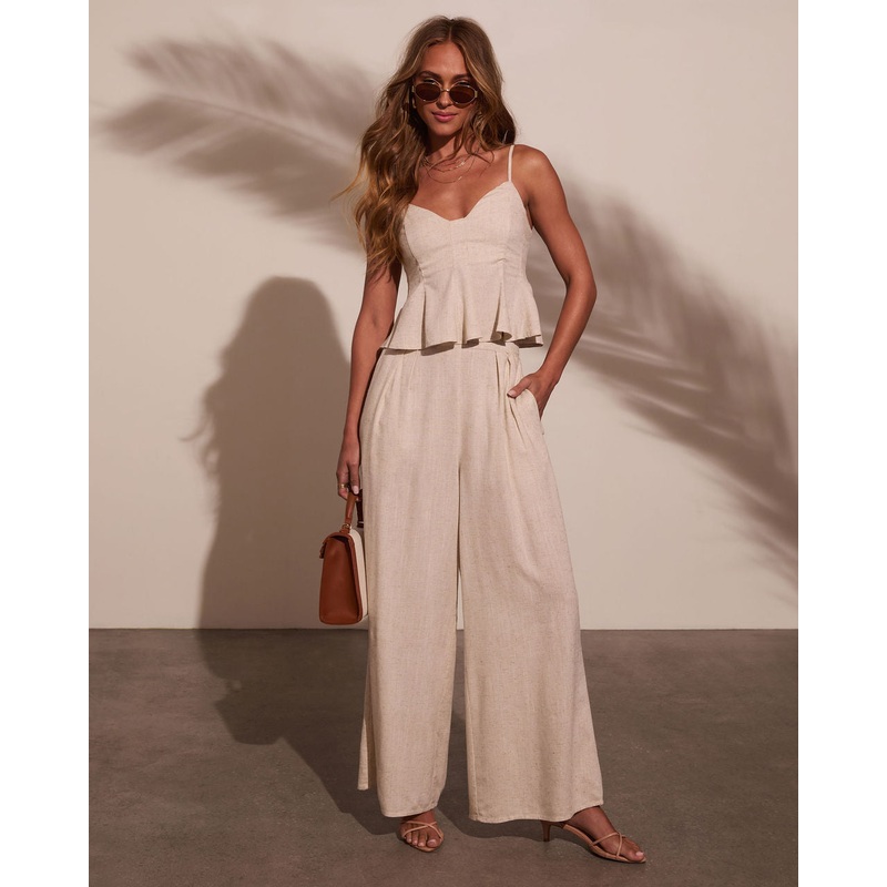 Pipper Pleated Linen Pant|Oatmeal|S|M|L