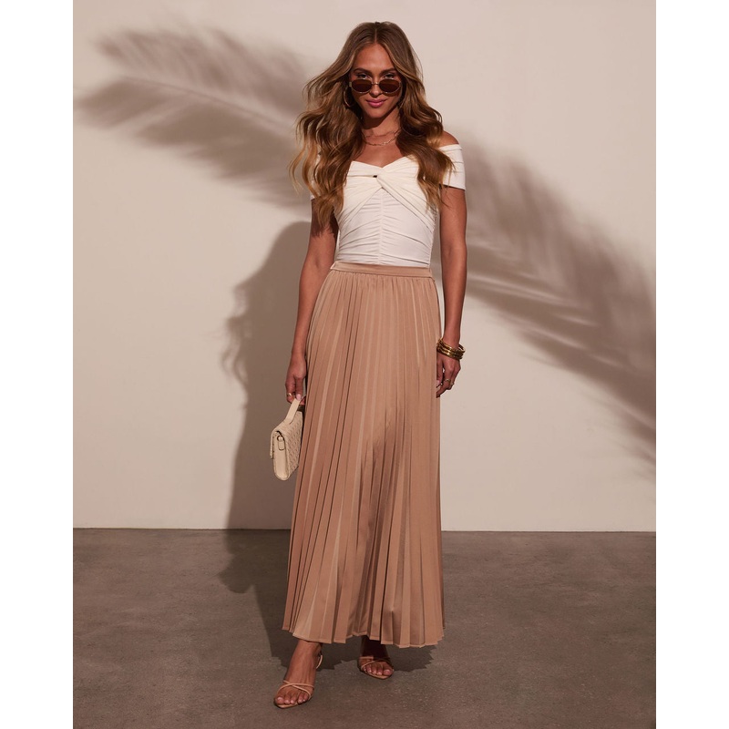 Samina Pleated Maxi Skirt|Sand|XS|S|M|L|XL
